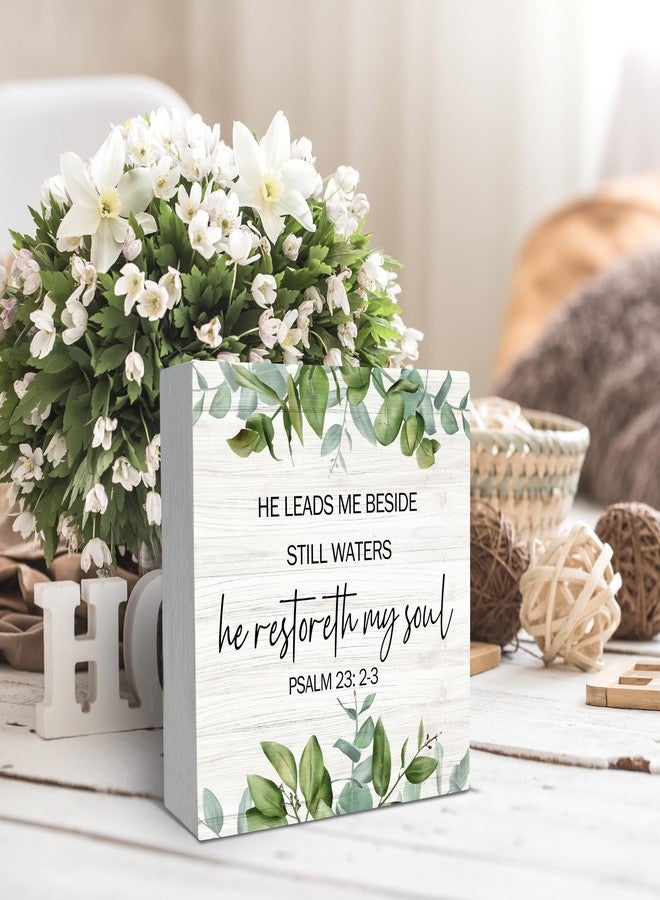 SRADMO Psalm 23 Wood Box Sign Desk Decor, Bible Verse Wooden Box Sign Decoration, Christian Desk Decor, Faith Based Gifts Shelf Decoration - Image 3